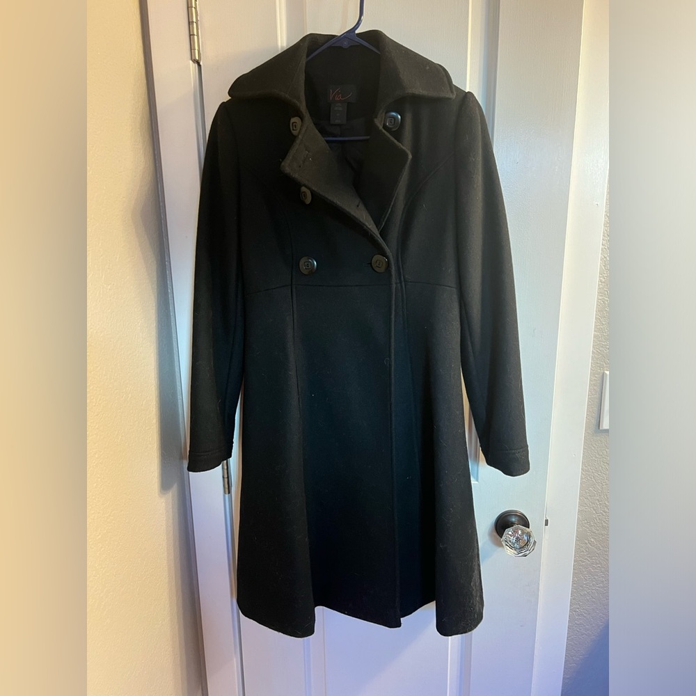 Black Peacoat, size 2